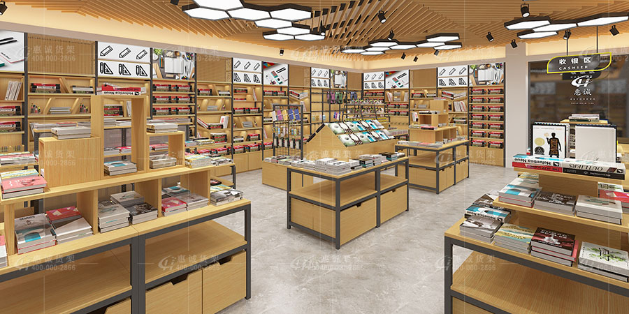 精品文具店貨架整店效果圖內(nèi)部